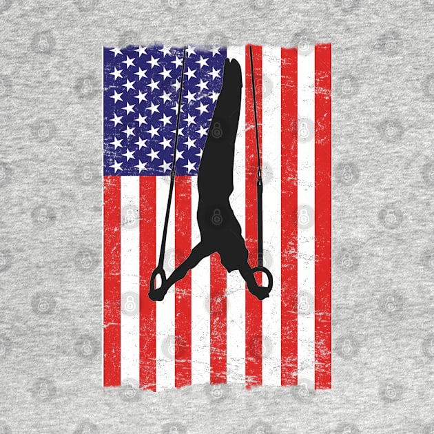 Gymnast - Gymnastics USA Flag by Kudostees